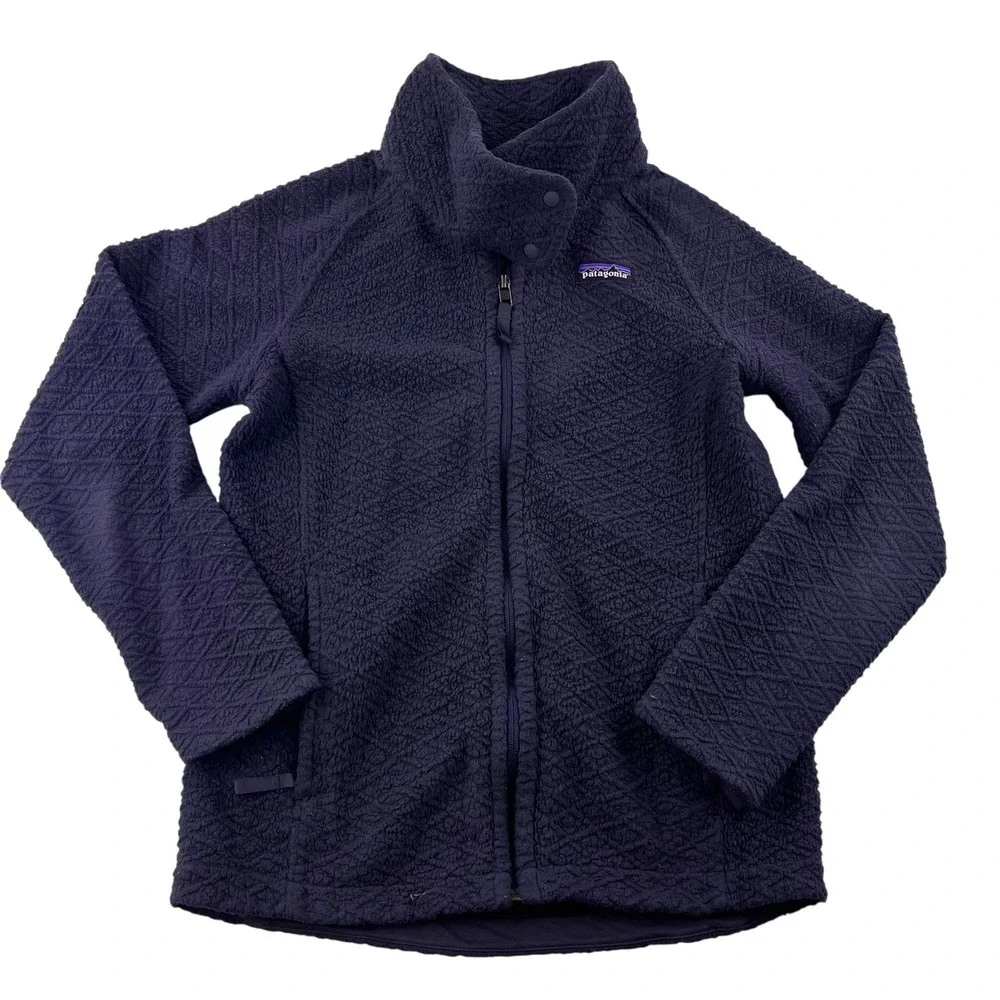 Patagonia Zip Fleece Jacket Navy Blue Smolder Blue 25101 XS